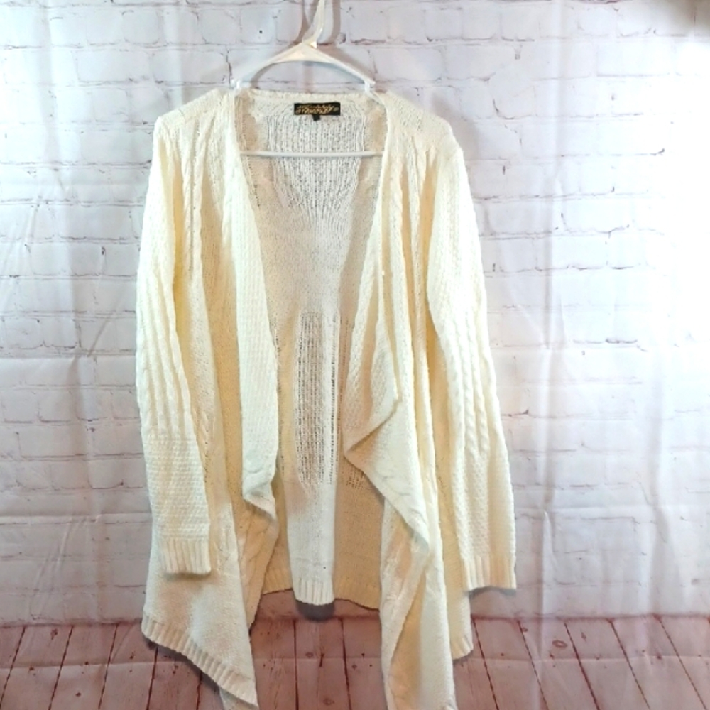Absolutely  Famous Light Feminine Oversized  Fall   Knit Open Carnigan Sweater L